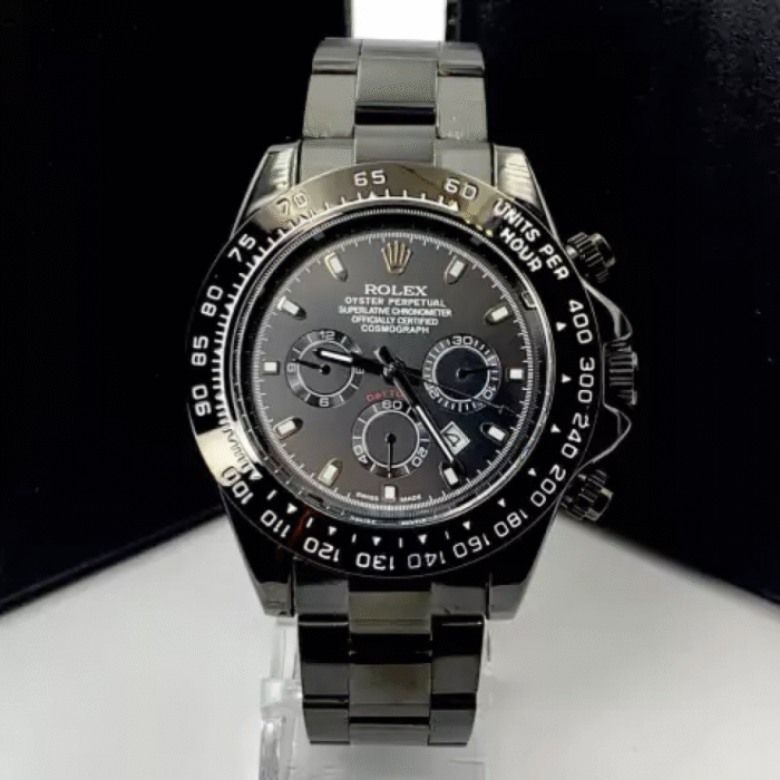 Daytona - preto - Pulseira de aço - À PROVA D'ÁGUA - cod65