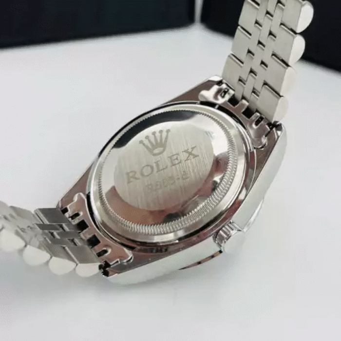 Diamante Day Date número Romano - prata e azul - Pulseira de aço - À PROVA D'ÁGUA - cod90 - Imagem 2