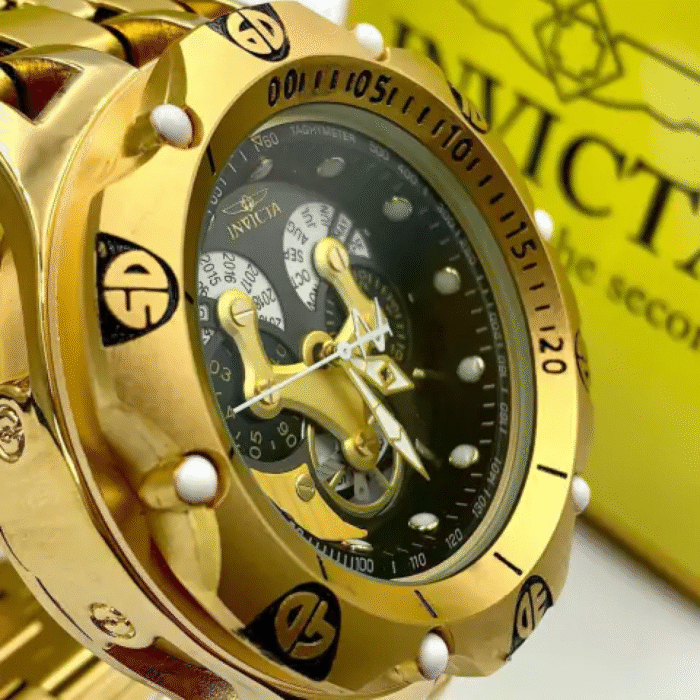 Hybrid Iron Man - dourado e preto - Pulseira de aço - À PROVA D'ÁGUA - cod85 - Imagem 3