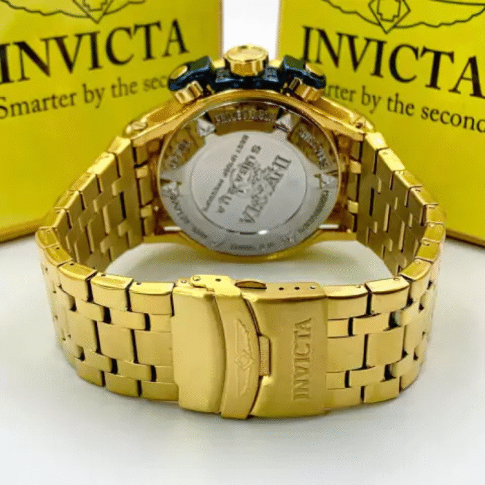 Hybrid Skeleton - dourado e azul - Pulseira de aço - À PROVA D'ÁGUA - cod85 - Imagem 6