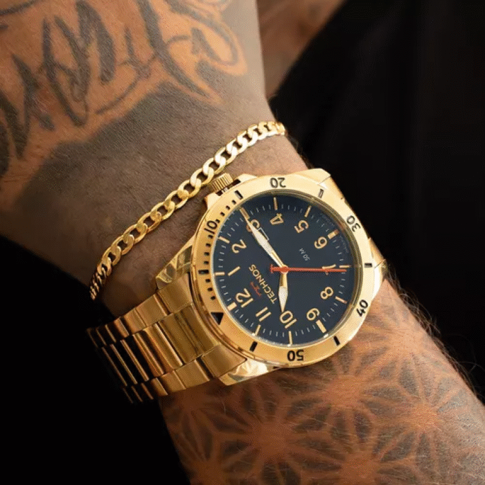 Oferta Relâmpago kit Relógio Technos Masculino Dourado Luxo + Pulseira - Imagem 7