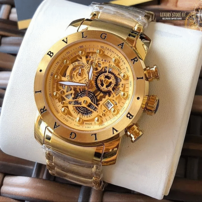 Relógio Bvlgari Skeleton dourado