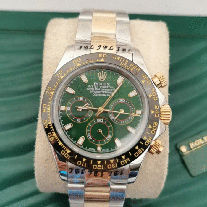 Relógio Rolex Daytona prata/verde