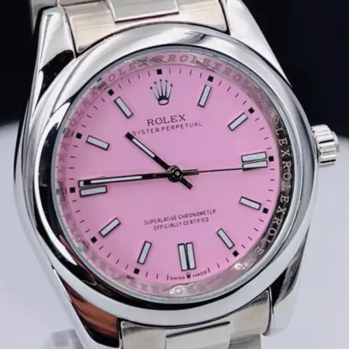 Superlative - rosa e prata - Pulseira de aço - À PROVA D'ÁGUA - cod65 - Imagem 4