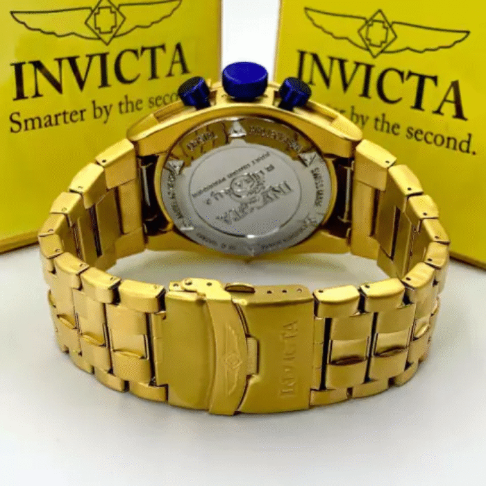 Zeus Bolt - dourado e azul - Pulseira de aço - À PROVA D'ÁGUA - Imagem 3